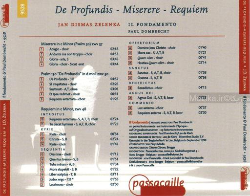 Zelenka - Miserere, De profundis,  Requiem