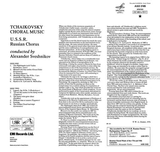 Tchaikovsky - Choral Music (USSR Russian Chorus)
