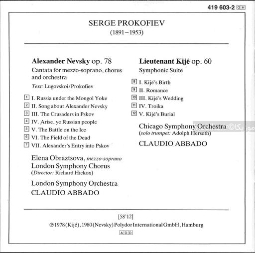 Prokofiev - Lieutenant Kijé (Abbado)