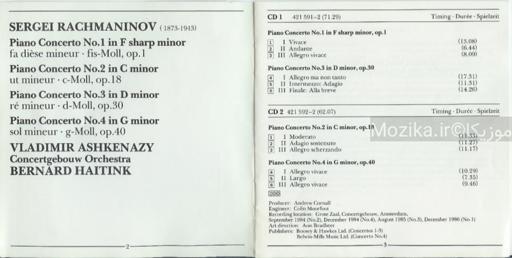 Rachmaninov - The Four Piano Concertos (Vladimir Ashkenazy, Bernard Haitink, Concertgebouw Orchestra) [CD#1]