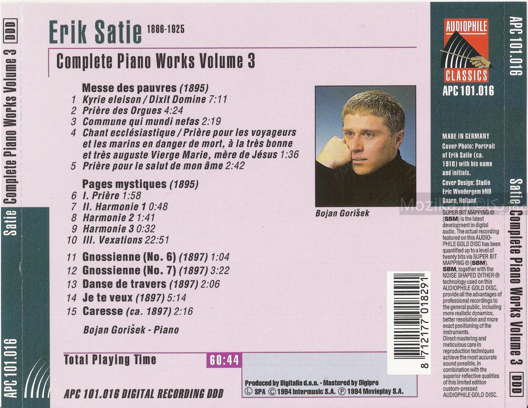Erik Satie - Complete Piano Works Vol. 03 (1994)