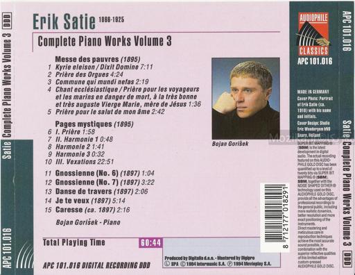 Erik Satie - Complete Piano Works Vol. 03 (1994)