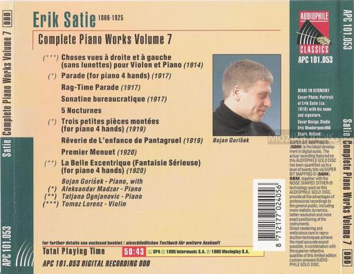 Erik Satie - Complete Piano Works Vol. 07 (1994)