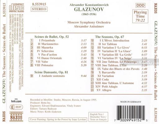 Glazunov - The Seasons, Scenes de Ballet