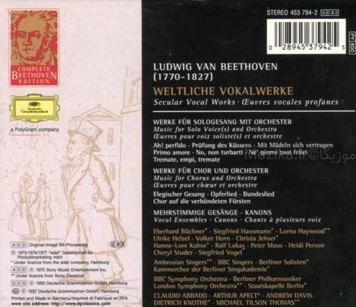 Complete Beethoven Edition v18CD01 - Secular Vocal Works