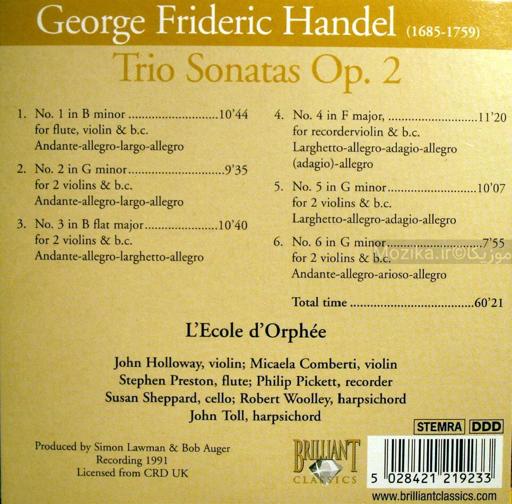 Handel - Complete Chamber Music - L'Ecole d'Orphée [CD#3]