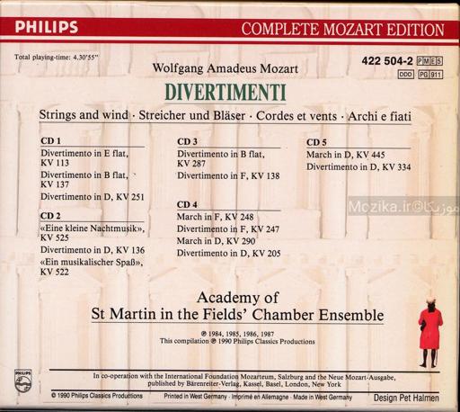Complete Mozart Edition - v04CD05 Divertimenti (St Martin in the Field's Chamber Ensemble)