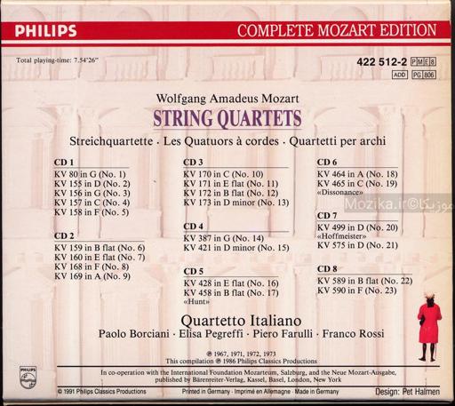 Complete Mozart Edition - v12CD03 String Quartets (Quartetto Italiano)