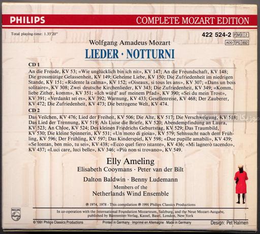 Complete Mozart Edition - v24CD02 Lieder and notturni (Amerling, van der Bilt a.o.)