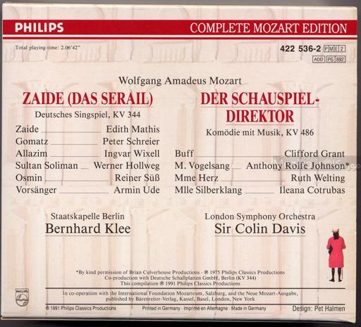 Complete Mozart Edition - v36CD01 Zaide & Der Schauspieldirektor