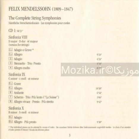 Mendelssohn - Complete String Symphonies (Köln) (Disk 1) Nos. 8, 9 & 10